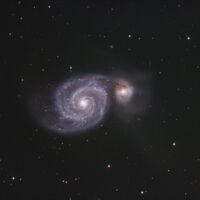 The Whirlpool Galaxy (M51) - 6x10min L, 5x10min RGB, shot at the River Ridge Observatory near Bigelow, AR.