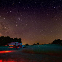 Used a Cannon 60d camera with a 10mm lens. A combination of 25 30second shots. Meteor occurred about shot 10 and was reinserted in the final. Sky is registered and stacked using Pixinsight. Foreground is stacked in Photoshop. Final editing and noise removal in Photoshop. Made May 29 near Boston, AR Bortle 2. 2400' elevation.
