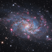 This image was taken during the 4th week of September 2022 from Siloam Springs. To capture this target, I collected about 18 total hours of data across three moonless nights and four different wavelength ranges. The fully automated and home built system that acquired this data consists of an extremely sensitive and cooled 47 megapixel astronomy camera coupled with a corrected 6” F4 Newtonian astrograph. Processed in Pixinsight using a standard HaRGB channel combination technique, this image combines additional hydrogen-alpha data to red, green, and blue channels to produce an enhanced true-color image.